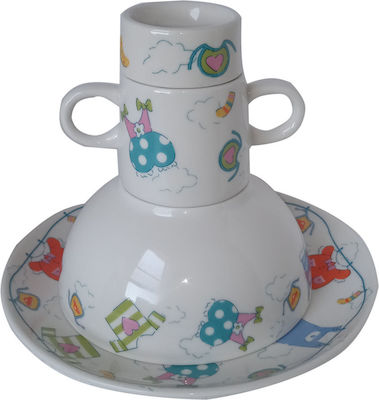 Etoile Feeding Set Σετ φαγητού made of Porcelain White 4pcs