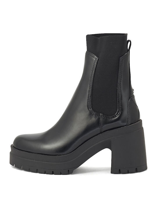 Aldo Leather Women's Chelsea Boots with High Heel Black