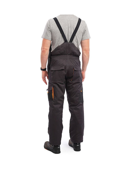Sara Workwear Sara King 245 Φόρμα Εργασίας με Τιράντες Βαμβακερή Μαύρη