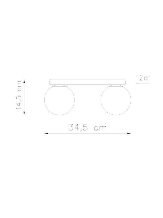 Sollux Klassisch Glas Deckenleuchte mit Fassung G9 32Stück Weiß