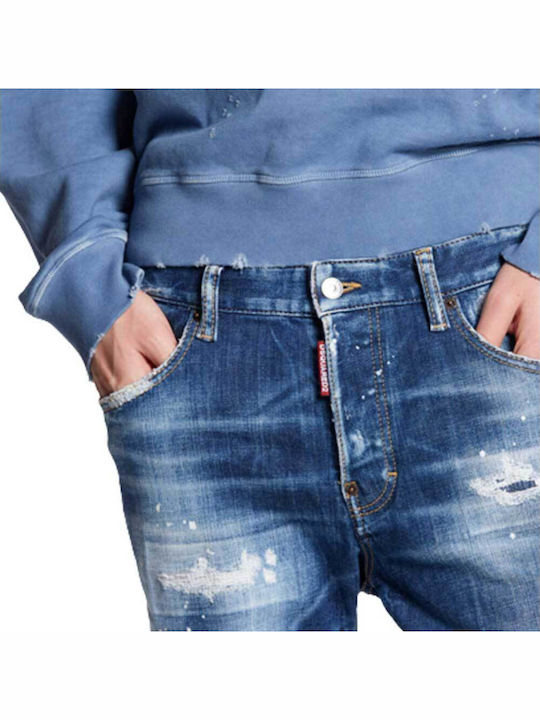 Skater Men's Jeans Pants Elastic with Slim Fit Blue