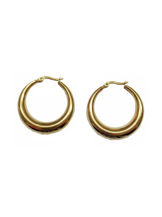 Tatu Moyo Earrings Hoops made of Steel Gold Plated