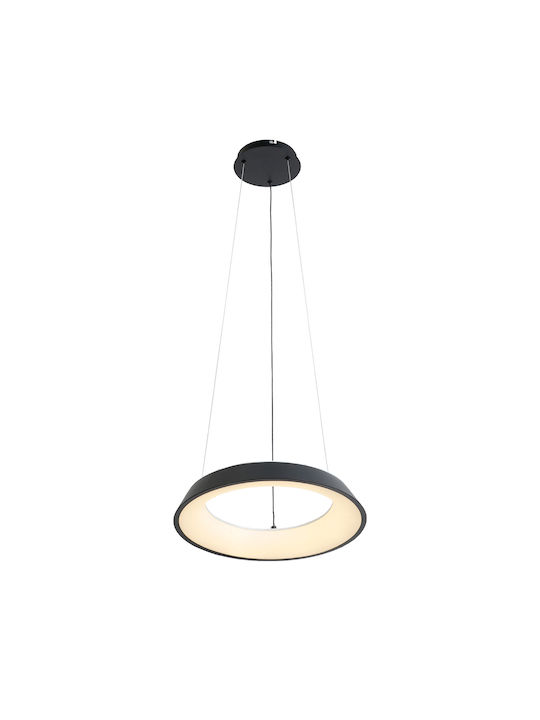 Lightex Κρεμαστό Φωτιστικό Μαύρο LED με Ρυθμιζόμενο Λευκό Φως 4x4εκ.