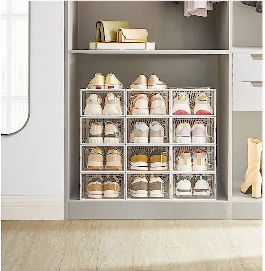 Songmics Пластмасов Калъф За Съхранение За Обувки / Дрехи 33.5x23x14см 12 Бройки