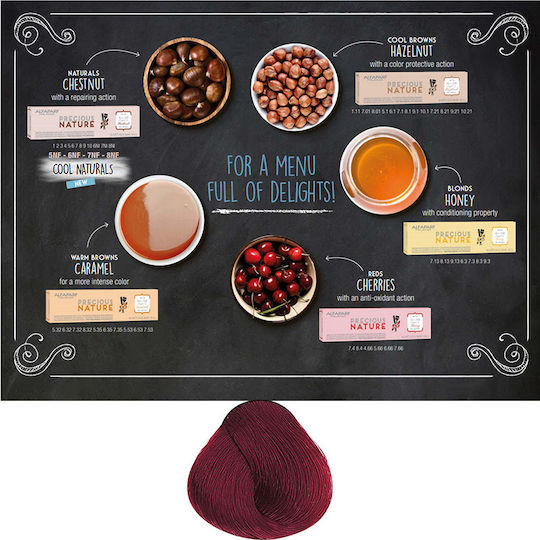 Alfaparf Milano Professional Precious Nature Reds Haarfärbemittel Permantenter Farbstoff Ohne Ammoniak 5.66 Helles Intensives Rot Braun 60ml