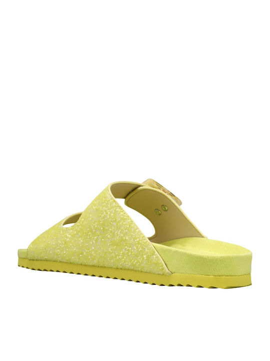 Women's Flat Sandals in Yellow Color