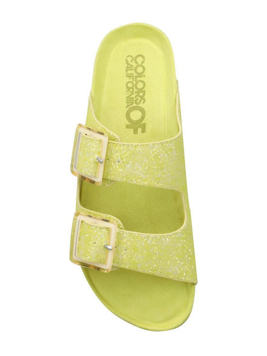 Women's Flat Sandals in Yellow Color