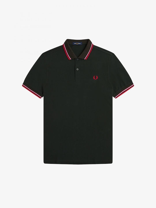 Fred Perry Ανδρικό T-shirt Κοντομάνικο Polo Πράσινο