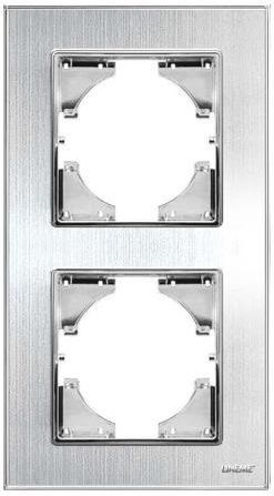 Lineme Switch Frame 2 Positions Vertical Installation in Silver Color 50-00126-18