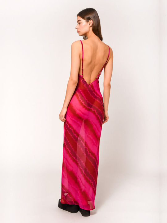 SunsetGo! Aelia Summer Maxi Dress Draped Pink