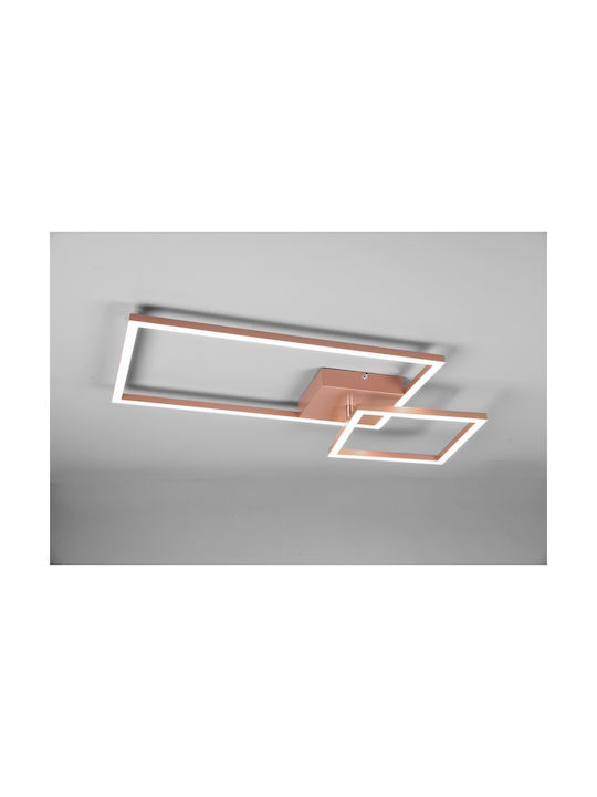 Trio Lighting Padella Modern Metal Ceiling Light with Integrated LED 37pcs Rose Gold