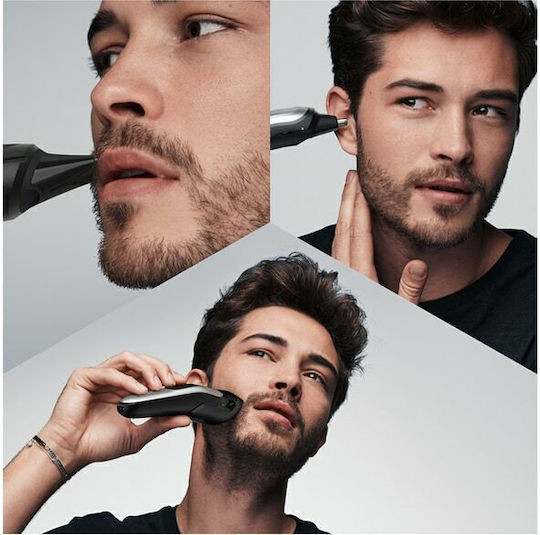 Braun All-In-One Trimmer 7 10 in 1 Σετ Επαναφορτιζόμενης Κουρευτικής Μηχανής Ασημί MGK7220