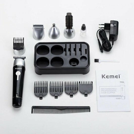 Kemei Set Rechargeable Hair Clipper Black KM-1015