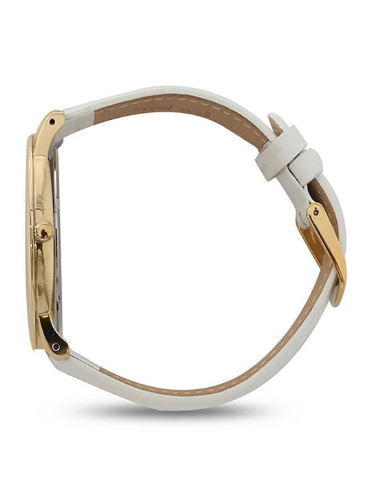 Folli Follie Vibrant Memories Damen Uhr mit Weiß Lederarmband
