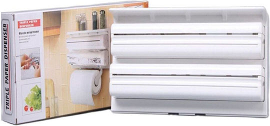 Wall Mounted Plastic Paper Towel Holder White 38x18x7cm 100281