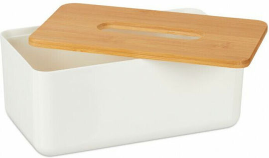Relaxdays Θήκη για Χαρτομάντηλα Ξύλινη Λευκή 10x23x13cm 10027743