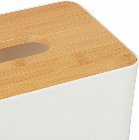 Relaxdays Θήκη για Χαρτομάντηλα Ξύλινη Λευκή 10x23x13cm 10027743