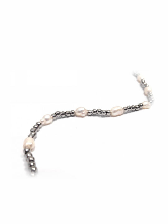 Karma Gifts Bracelet Chain made of Steel with Pearls