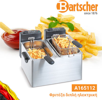 Bartscher Mini ΙΙΙ Commercial Electric Double Fryer 2x4lt 4.4kW 54x40x28cm