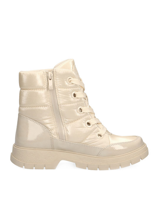 Women's Ankle Boots with Fur Beige