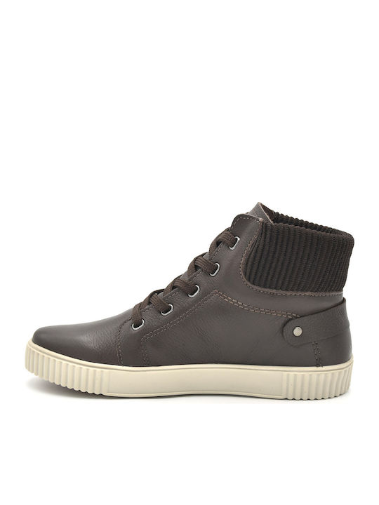 Leder Stiefeletten Damen Braun