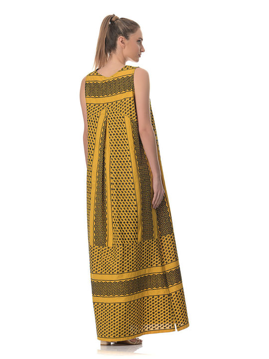 Coocu Sommer Maxi Kleid Gelb