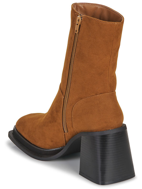 Leder Stiefeletten Damen Braun
