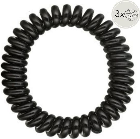 Invisibobble Slim 3τμχ Coil Hair Ties Black 3pcs