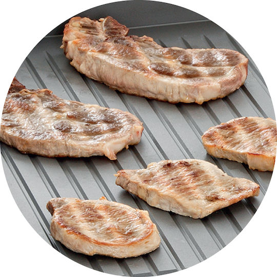 RM Gastro Ηλεκτρικό Πλατώ Ψησίματος 66x54x22cm 6kW με Λεία & Ραβδωτή Πλάκα Redfox FTHR60E