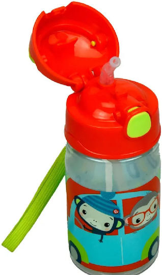 Gim Cars Kids Water Bottle Plastic with Straw 350ml