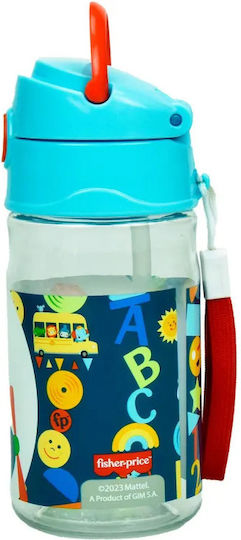 Gim Airplane Kids Water Bottle Plastic with Straw 350ml