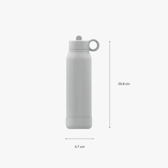 Citron Kids Water Bottle Thermos Stainless Steel with Straw Non Spill Gray 350ml