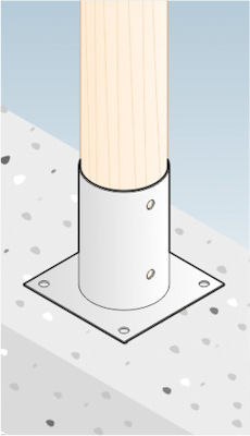 Showood Basis für Gartenpergola aus Metall 8x8cm 1Stück