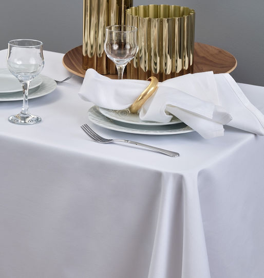 Blanc de Blanc Покривка за маса Solid Satin Бял 140x180см