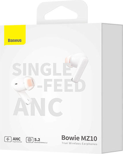 Baseus Bowie MZ10 In-ear Bluetooth Handsfree Căști cu Carcasă de Încărcare Alb