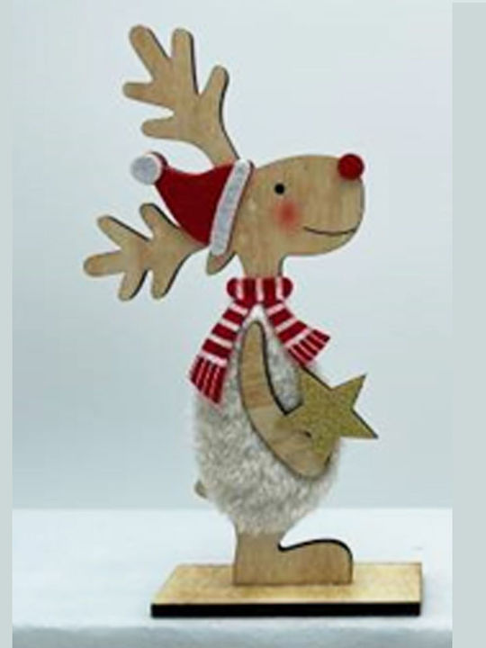 Iliadis Christmas Wooden Figure Reindeer Brown Height 26cm