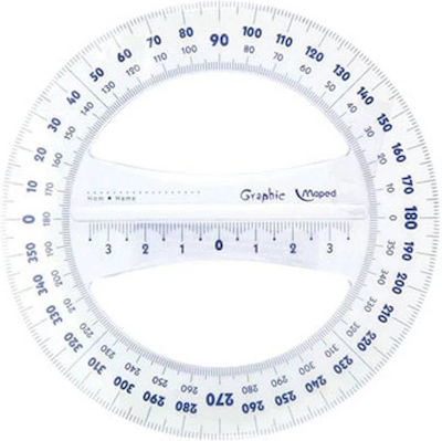 Maped Μοιρογνωμόνιο Πλαστικό Διάφανο 12cm 360°