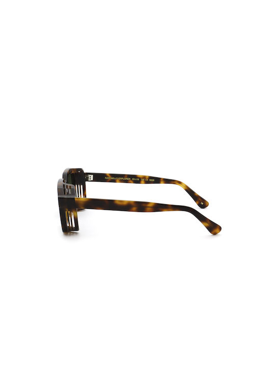 L.G.R. Raffaello Explorer Unisex Sonnenbrille mit Kunststoff Gestell Havana Maculato 39 / Green g15