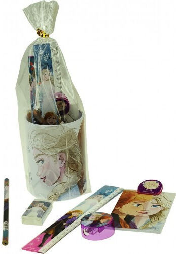 Gim Frozen Kids Stationery Set with Pencil, Sharpener, Eraser, Notepad, Ruler and Pencil Holder 7pcs