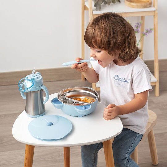 Kiokids Bear Edelstahl Kinderlebensmittelbehälter Blau
