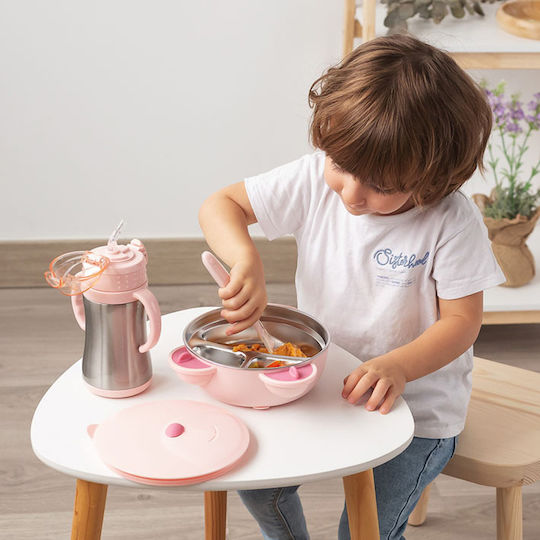 Kiokids Bear Ανοξείδωτο Παιδικό Δοχείο Φαγητού 0.45lt Ροζ