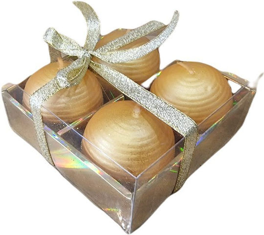 JK Home Decoration Christmas Orange Candle 4pcs