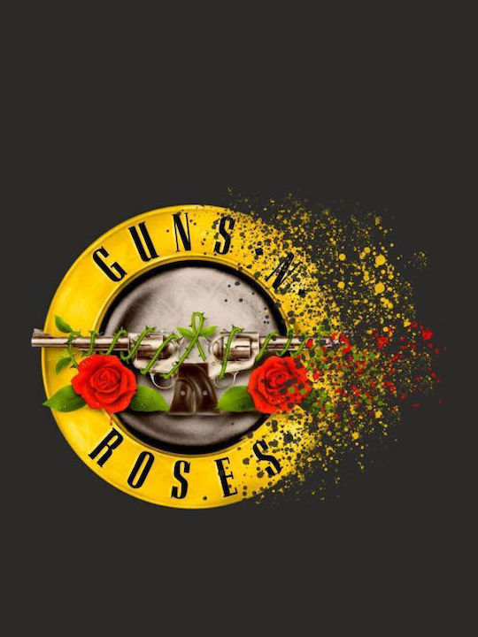 TKT Φούτερ με Κουκούλα Guns N' Roses σε Μαύρο χρώμα