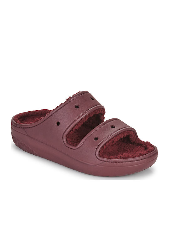Classic Cozzzy Winter Women's Slippers with Fur Burgundy