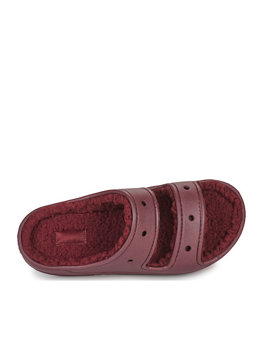 Classic Cozzzy Winter Women's Slippers with Fur Burgundy