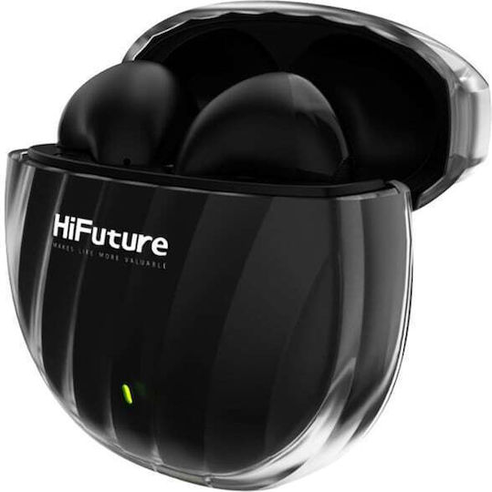 HiFuture FlyBuds 3 Bluetooth Handsfree Ακουστικά με Αντοχή στον Ιδρώτα και Θήκη Φόρτισης Μαύρα