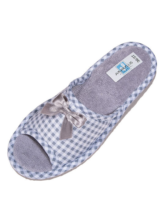 Amaryllis Slippers Χειμερινές Γυναικείες Παντόφλες σε Γκρι χρώμα