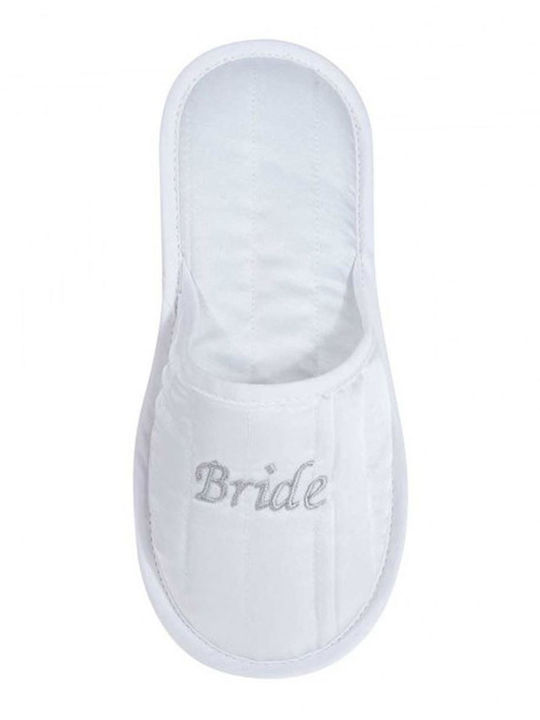 FMS Bridal Leather Women's Slippers White AM0075-1-016