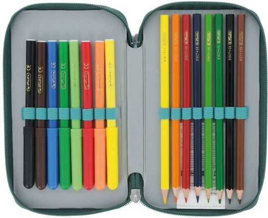 Herlitz Deep Sea Pencil Case Full with 2 Compartments Blue