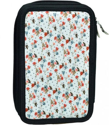 Back Me Up Fabric Prefilled Pencil Case with 2 Compartments Red